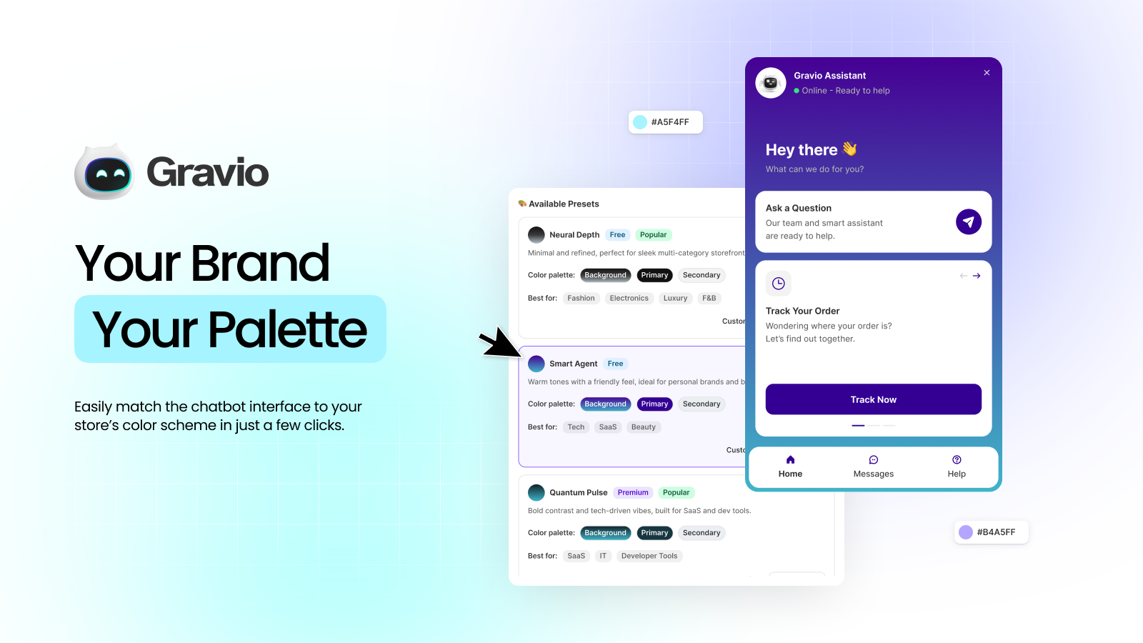 Color customization interface showing different theme options